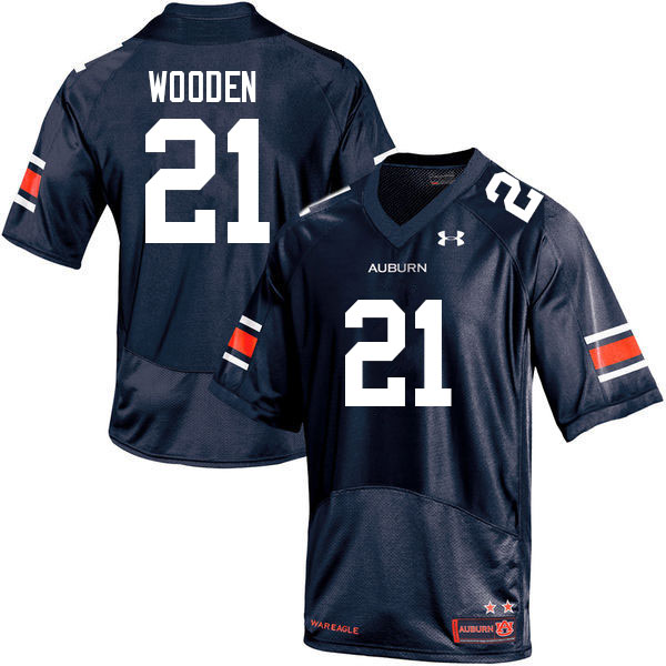 Men's Auburn Tigers #21 Caleb Wooden Navy 2022 College Stitched Football Jersey